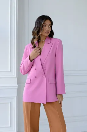 Monika Dusty-Pink Double-Breasted Blazer