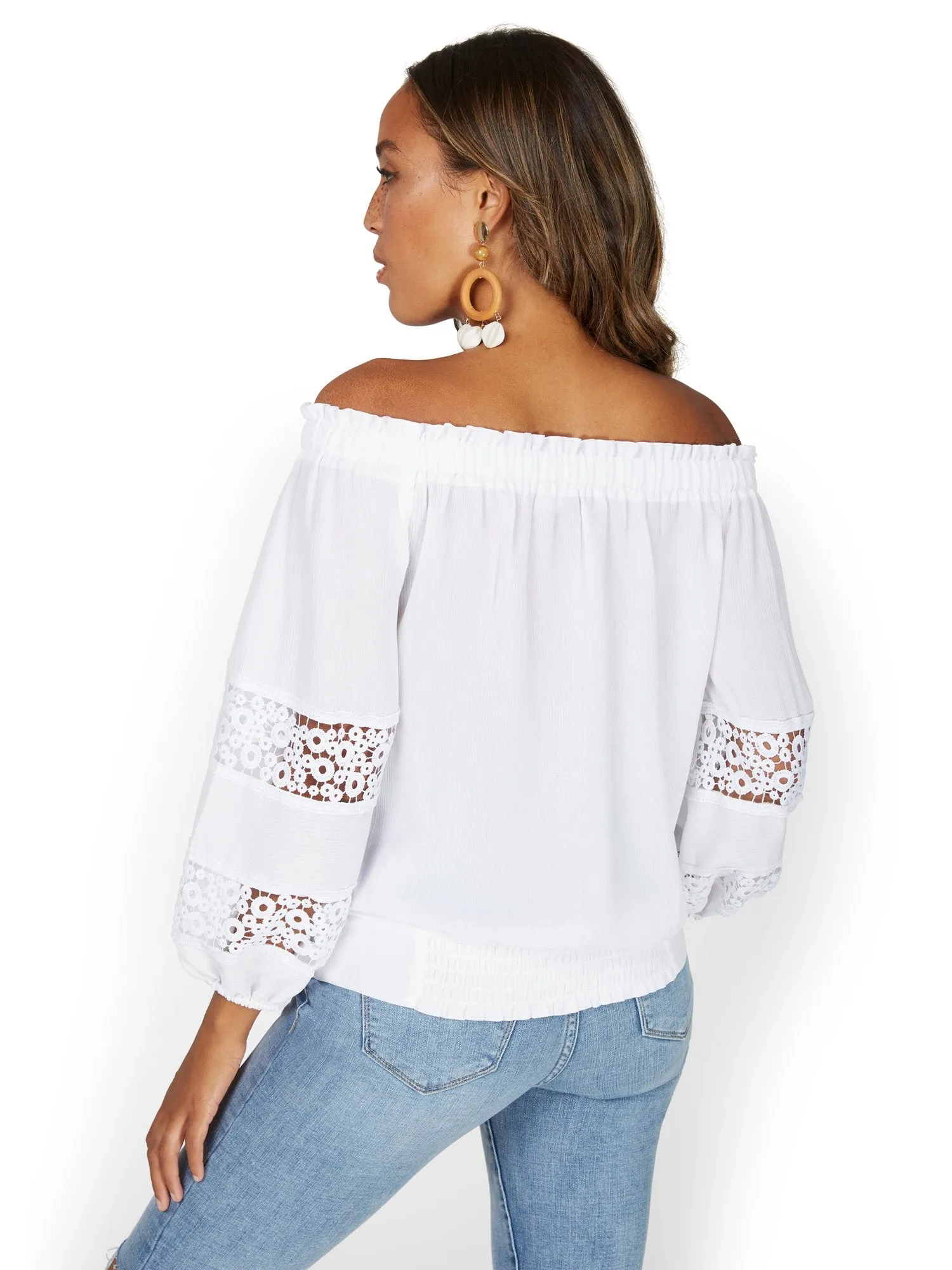 Off-The-Shoulder Peasant Blouse - Lily & Cali