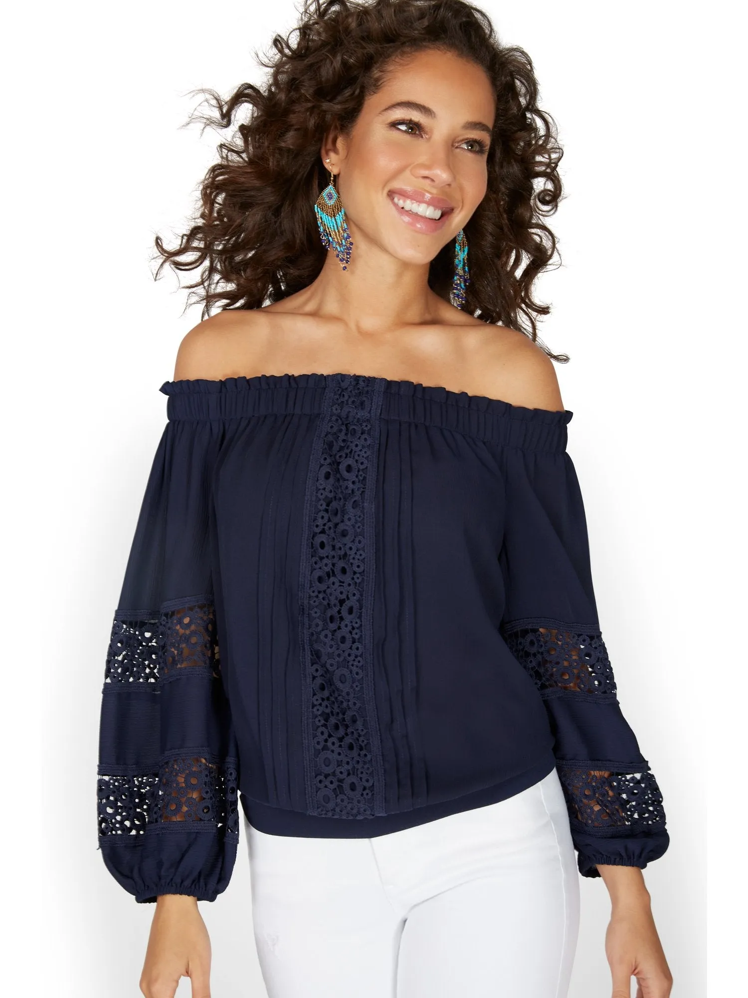 Off-The-Shoulder Peasant Blouse - Lily & Cali