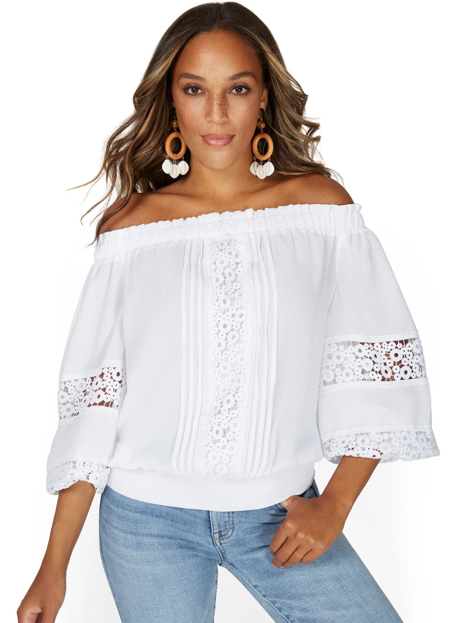 Off-The-Shoulder Peasant Blouse - Lily & Cali