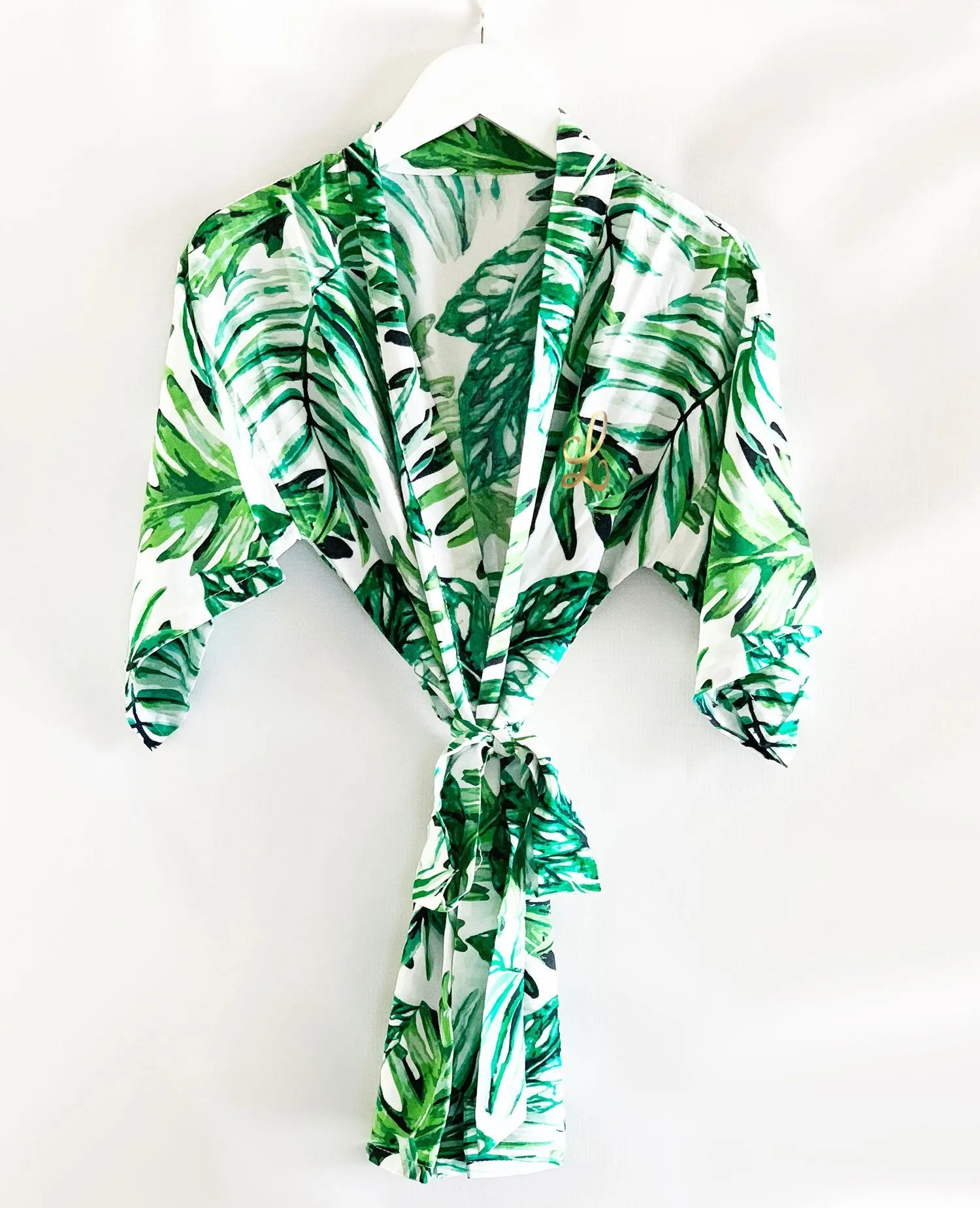 Palm Leaf Child Monogram Robe