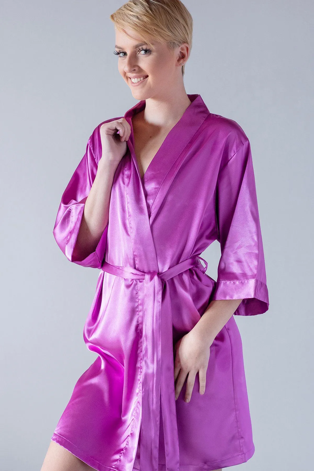 Personalized Bridal Satin Kimono Robe