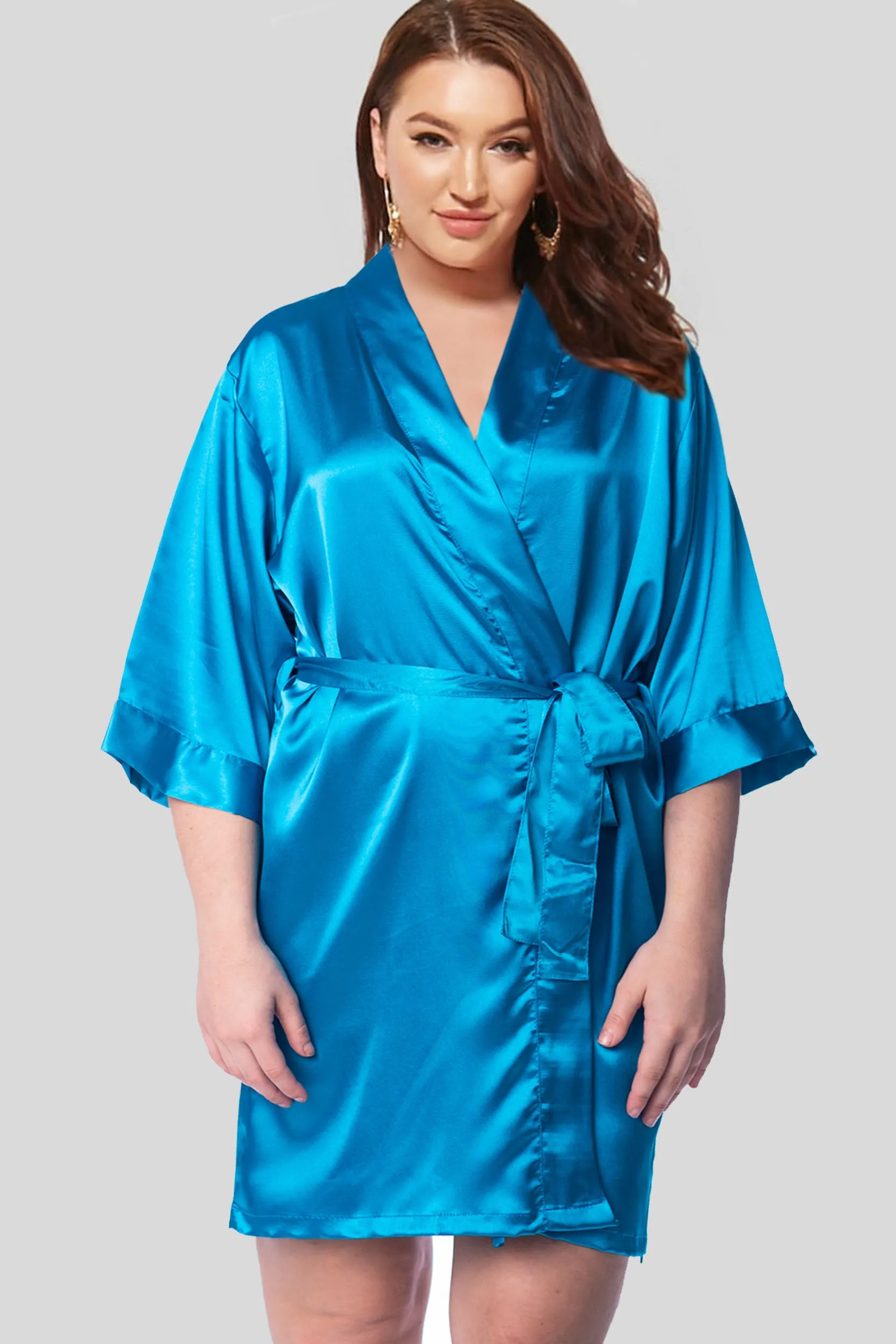 Personalized Bridal Satin Kimono Robe