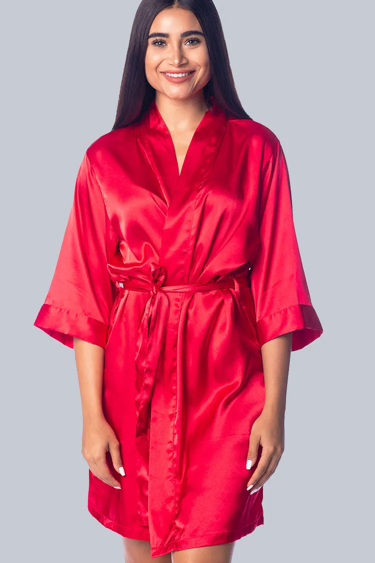 Personalized Bridal Satin Kimono Robe