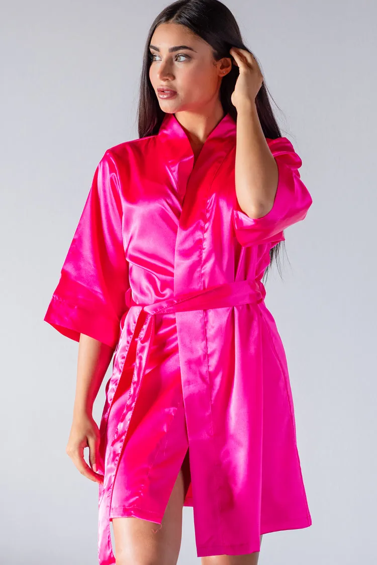 Personalized Bridal Satin Kimono Robe