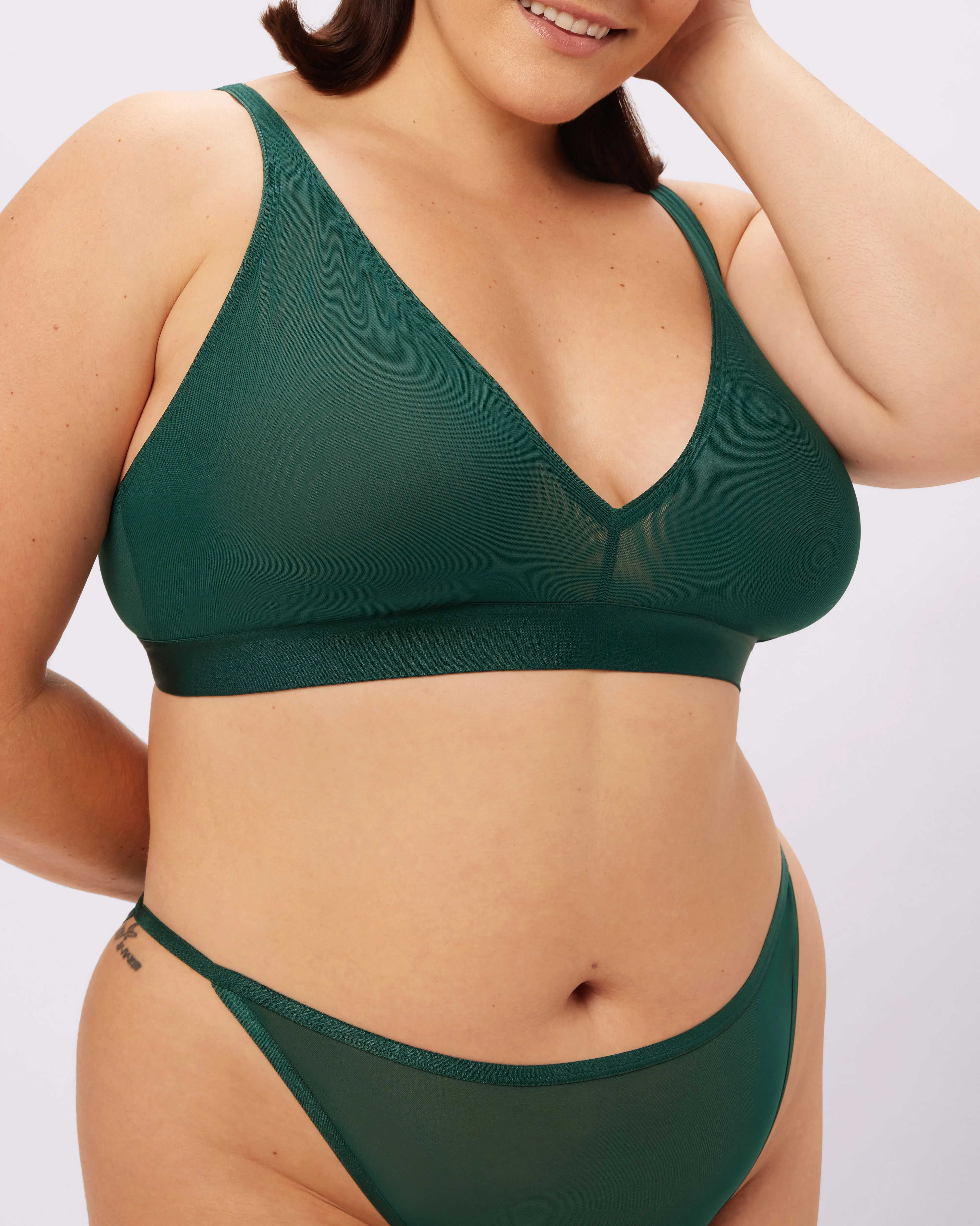 Plunge Bralette | Silky Mesh | Archive (Jade)