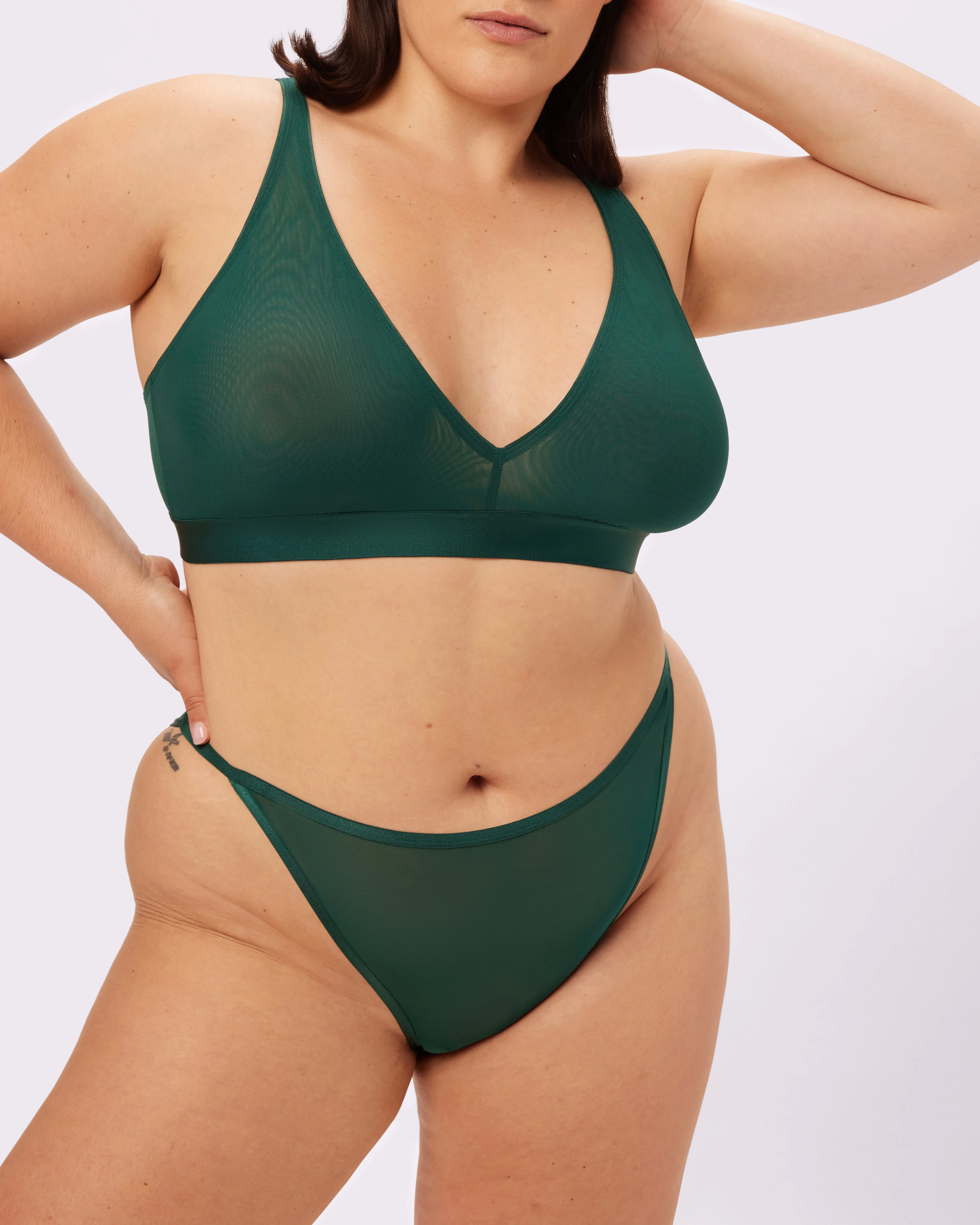 Plunge Bralette | Silky Mesh | Archive (Jade)