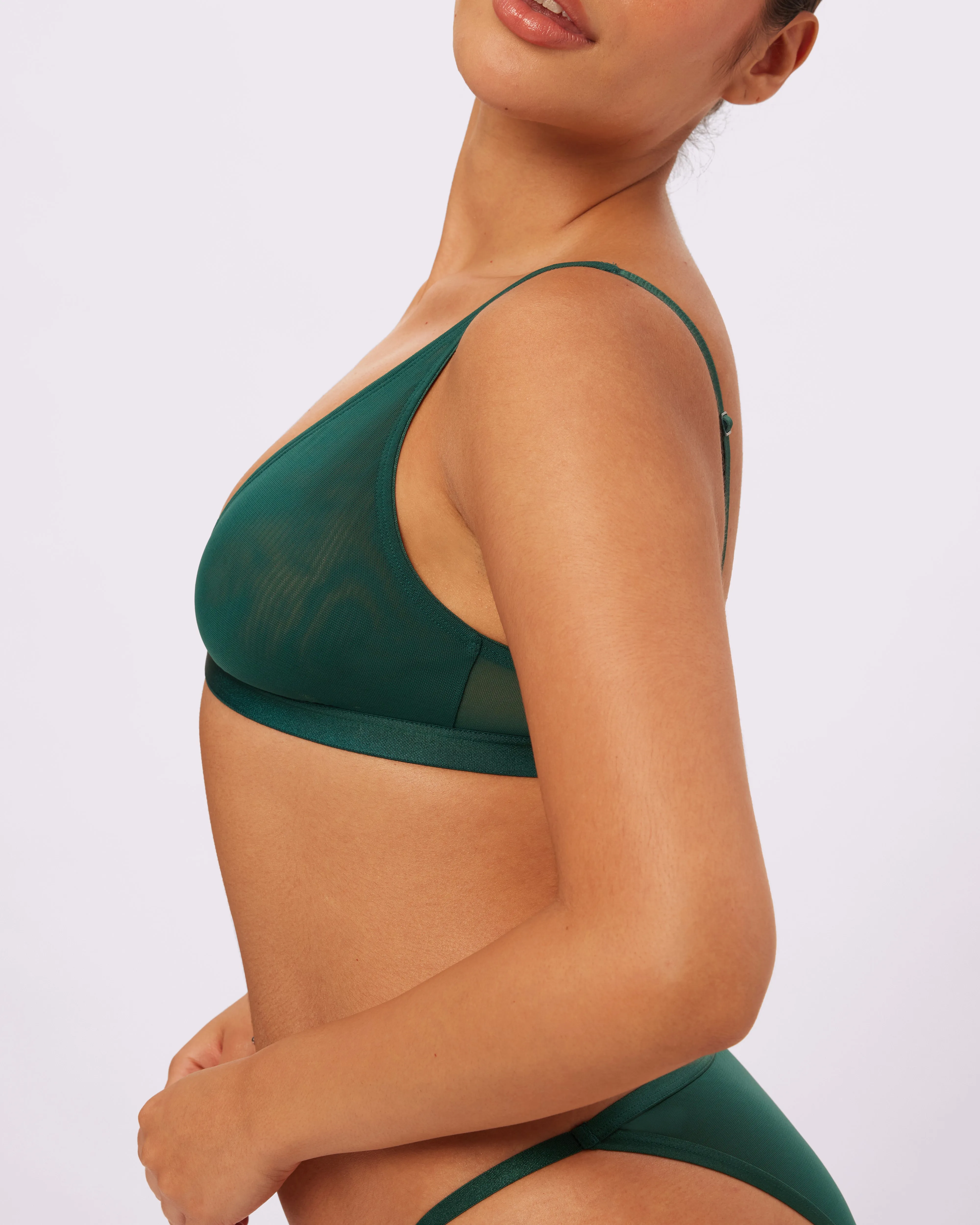 Plunge Bralette | Silky Mesh | Archive (Jade)