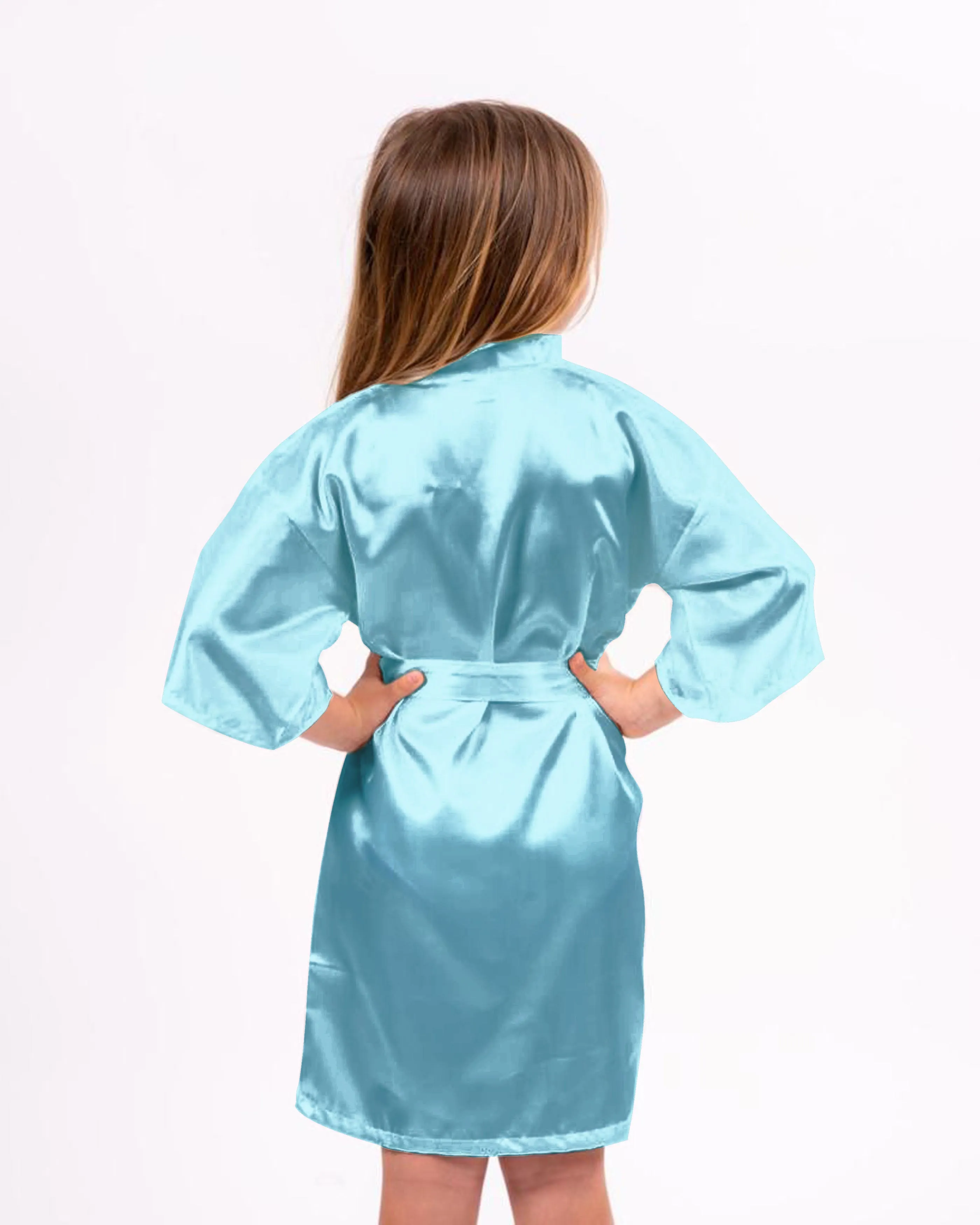 Robin's Egg Blue Satin Kimono Robe