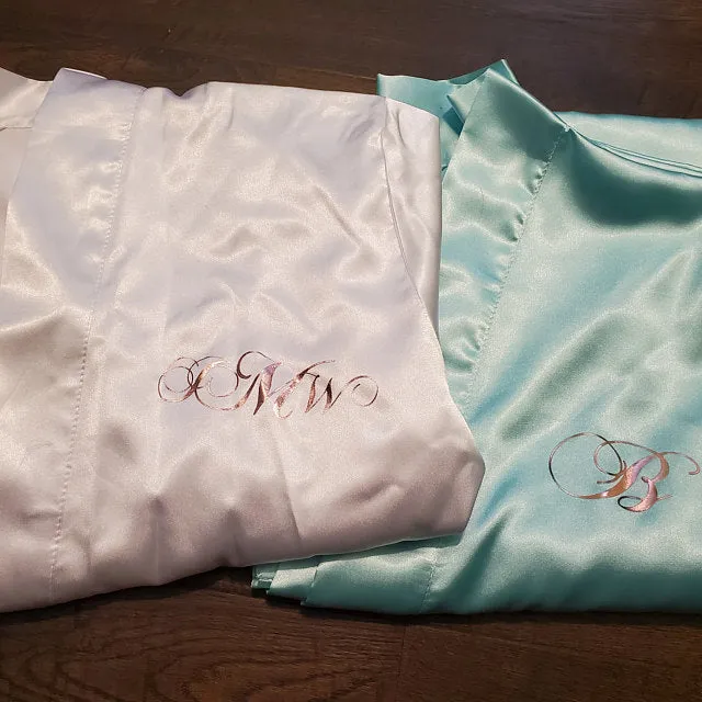 Robin's Egg Blue Satin Kimono Robe