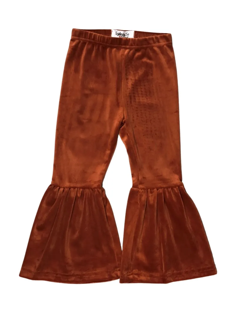 Rust Orange Girls Velvet Bell Bottoms