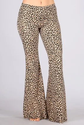 *SALE Chatoyant Leopard Heavy Brushed Skinny Bell Pants - Leopard