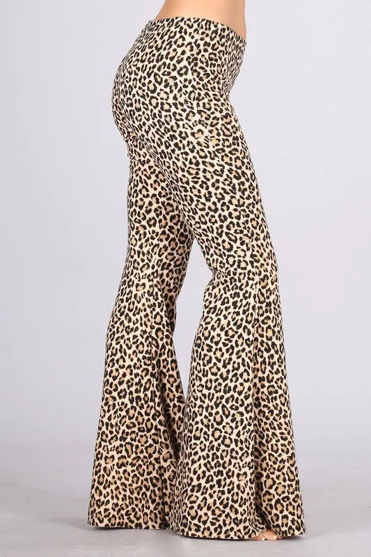 *SALE Chatoyant Leopard Heavy Brushed Skinny Bell Pants - Leopard