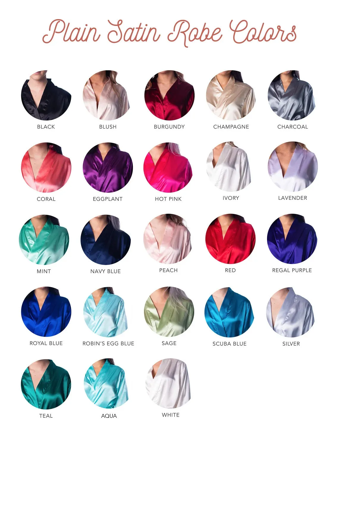 (Set of 11) Satin Kimono Robes Set of 11