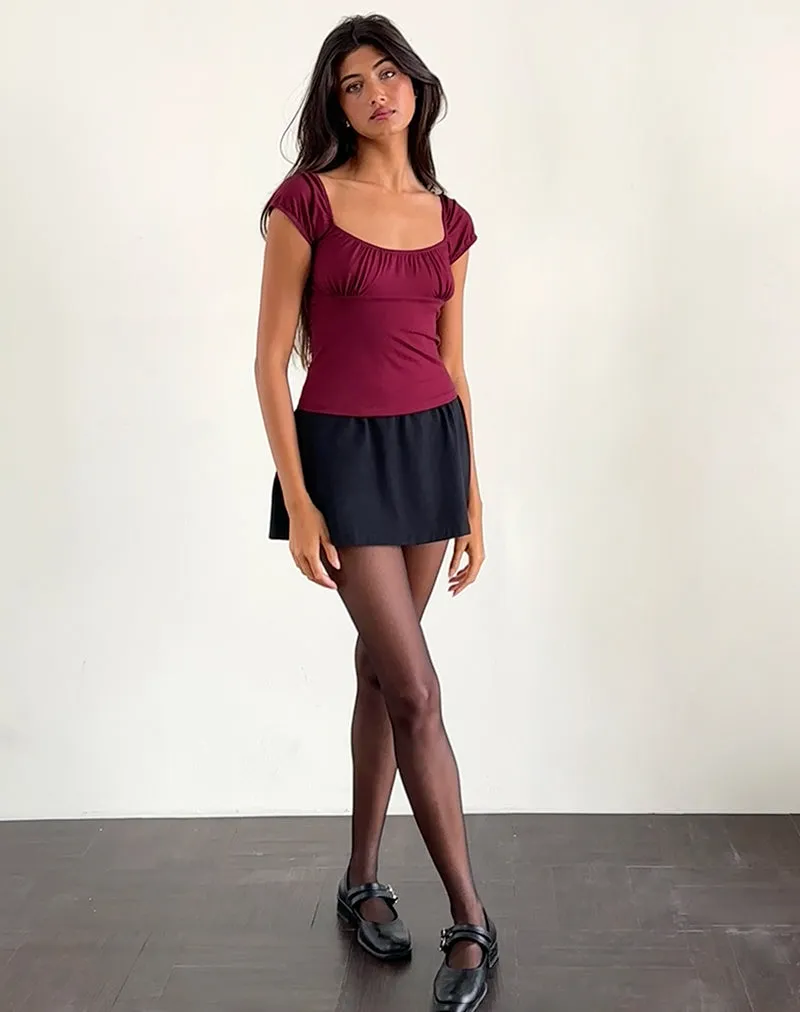 Vardah Top in Burgundy Jersey