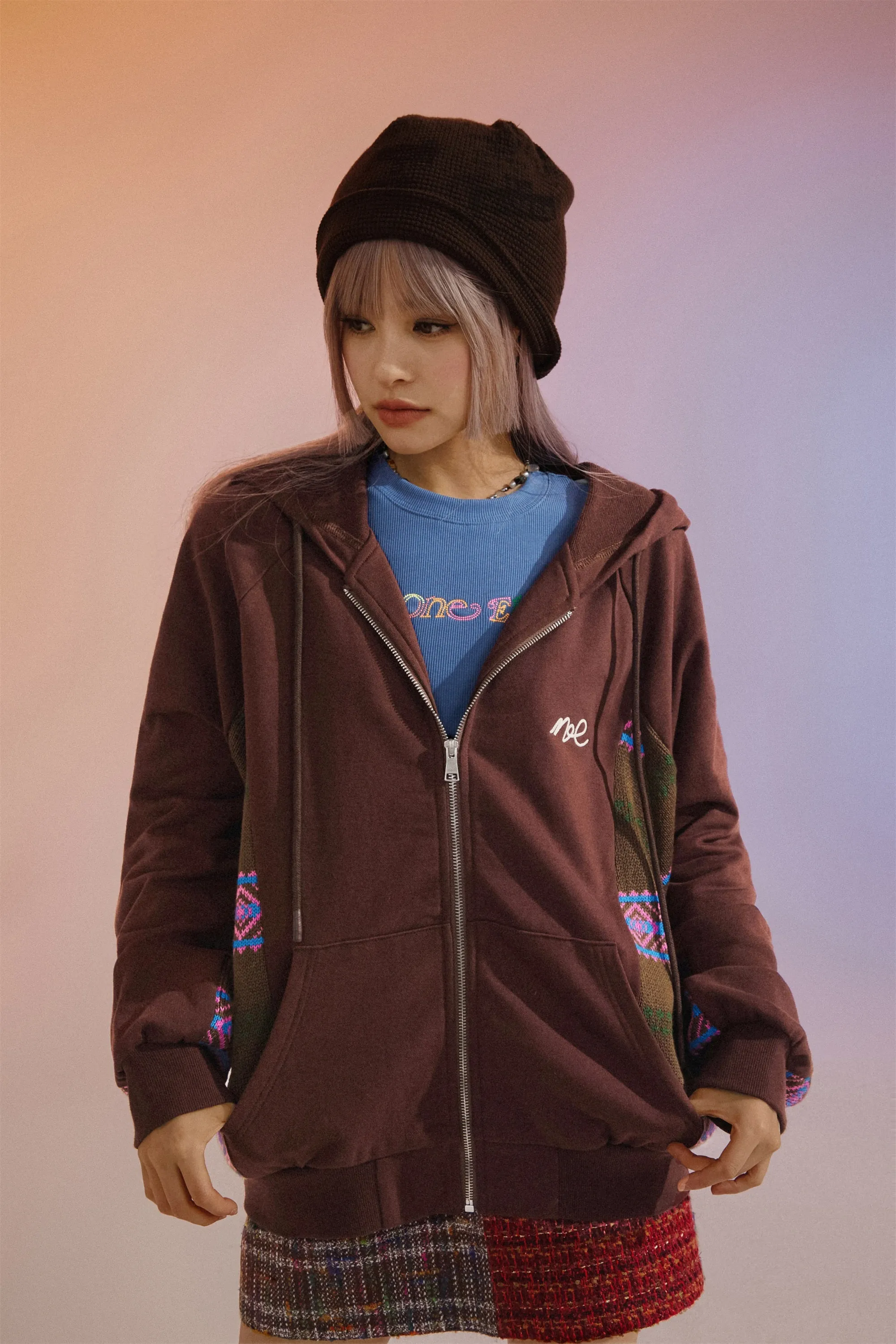 Vintage Loose Fit Zip-Up Hoodie