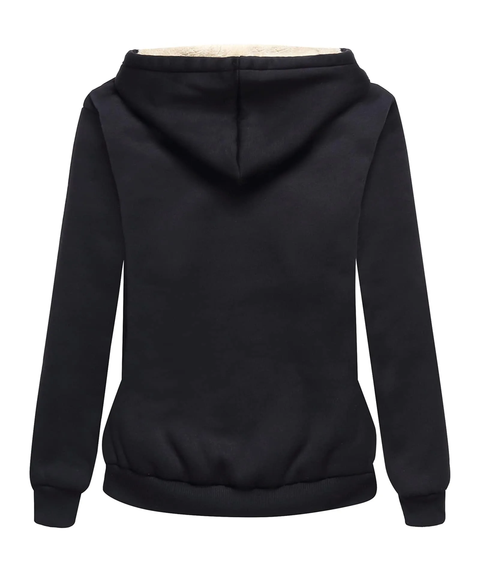 Women's Sherpa Lined Fleece Zip-Up Hoodie-ZPK006050