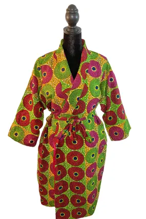 Yaa African Print Satin Robe